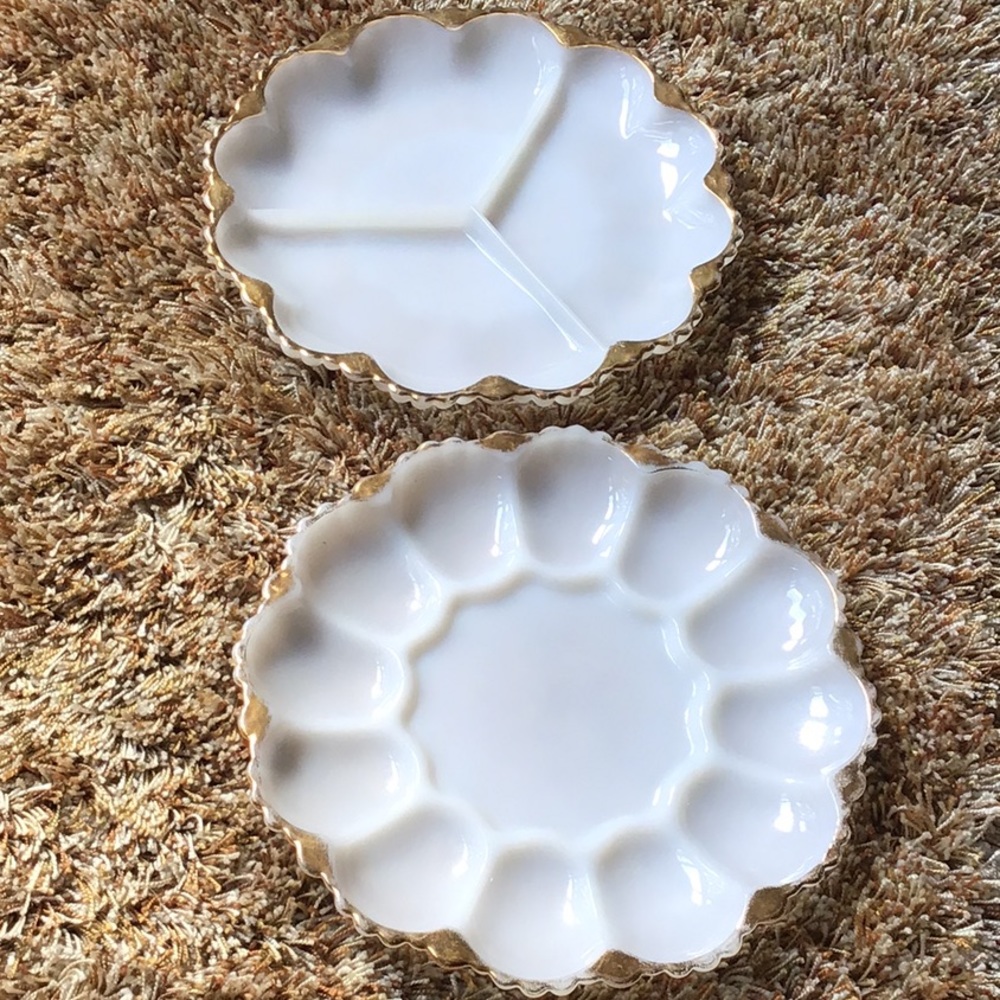 Vintage FireKing Egg & Vegetable Plate